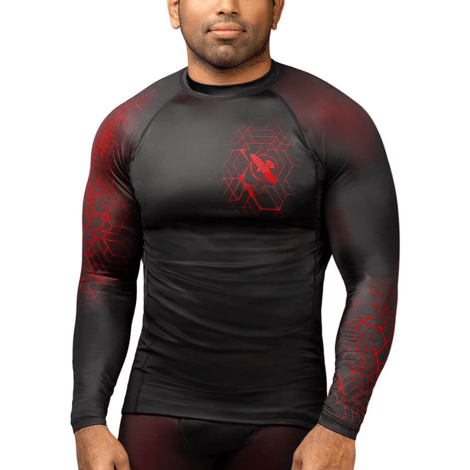 Hayabusa Geo Langarm-Rashguard - Rot