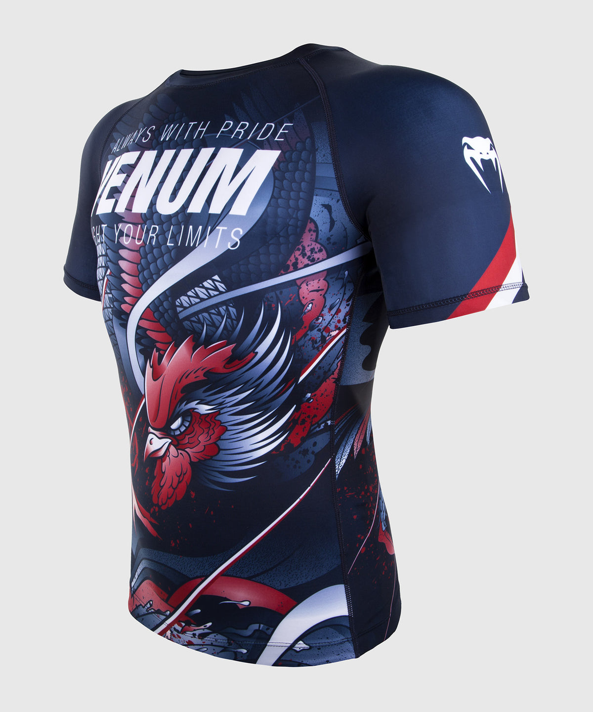 Venum Rooster Rashguard - Kurzarm - Marineblau/Orange
