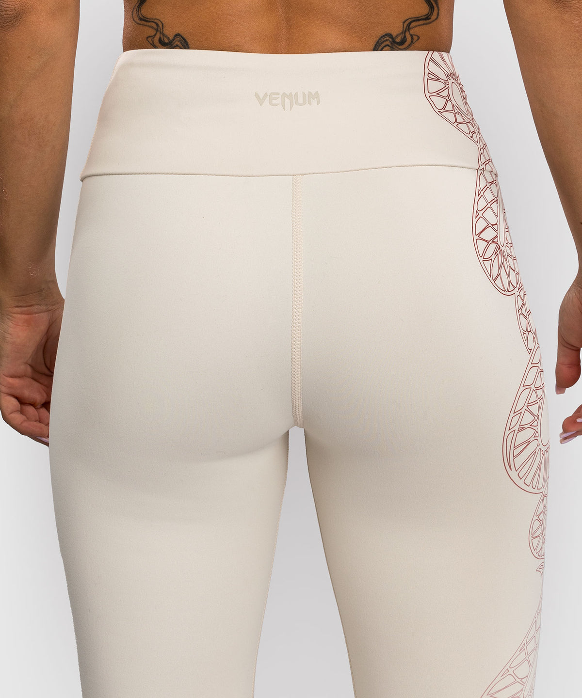 Venum Serpenti Damen Leggings – Elfenbein/Burgunder