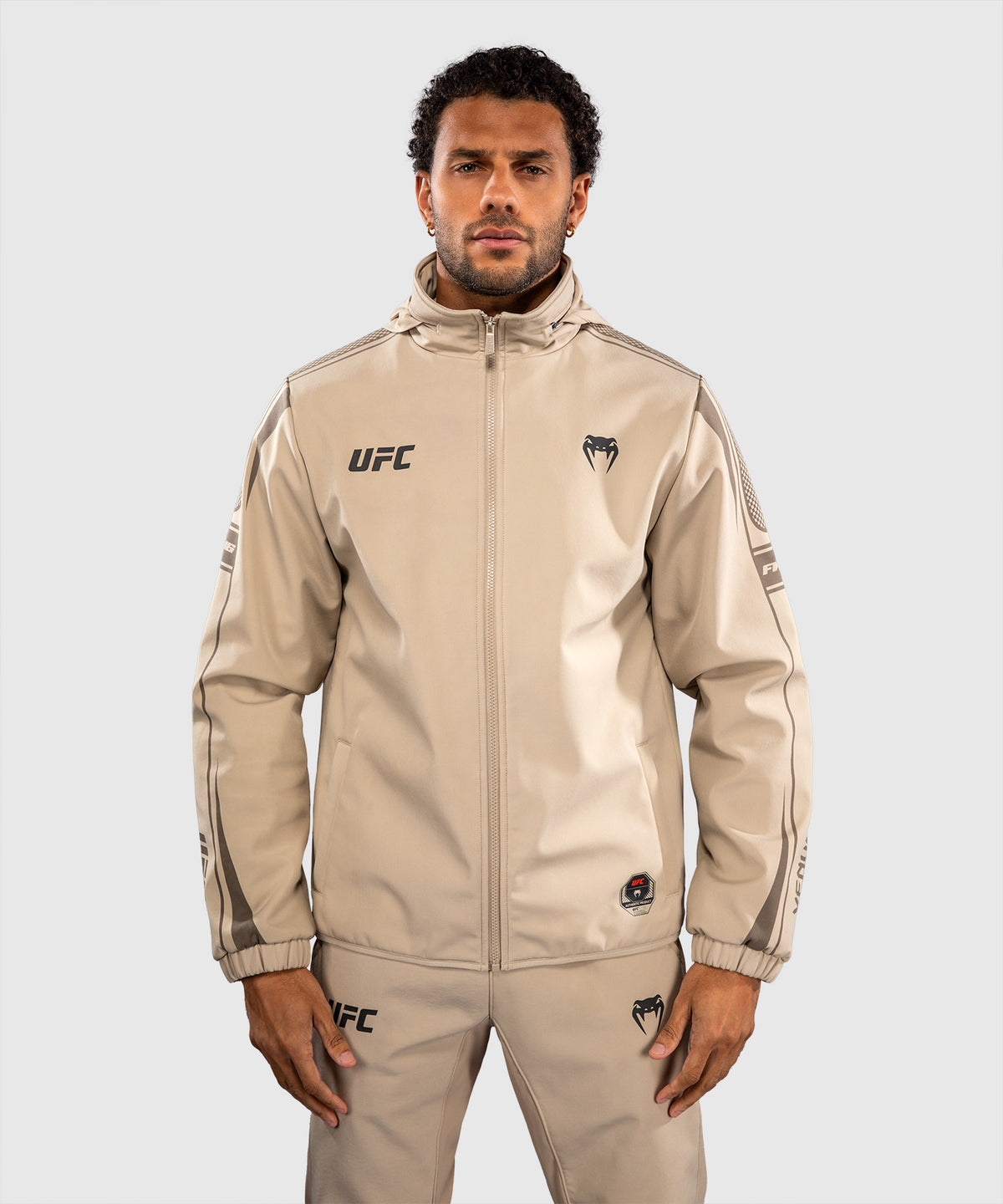 Venum UFC Unity by Venum Authentic Fight Week Sudadera con Capucha y Cremallera para Hombre - Arena