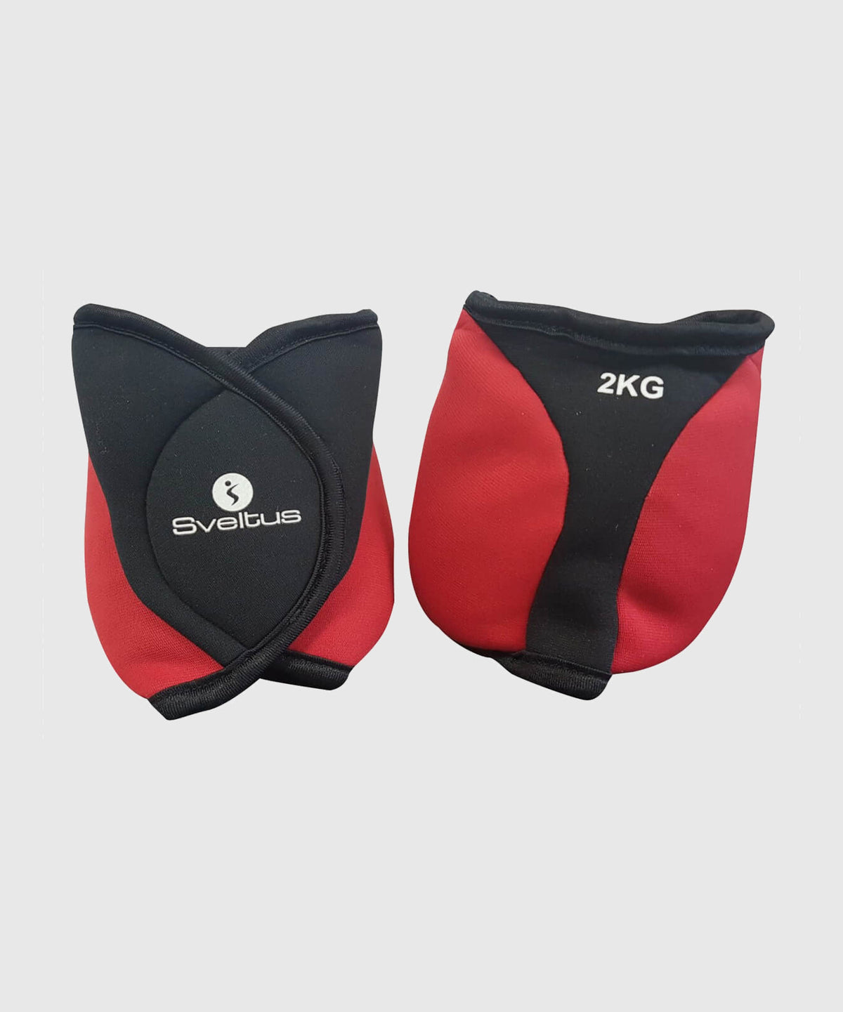 Sveltus Gewichtete Knöchelmanschetten – 2 kg – 2er Set – Rot/Schwarz