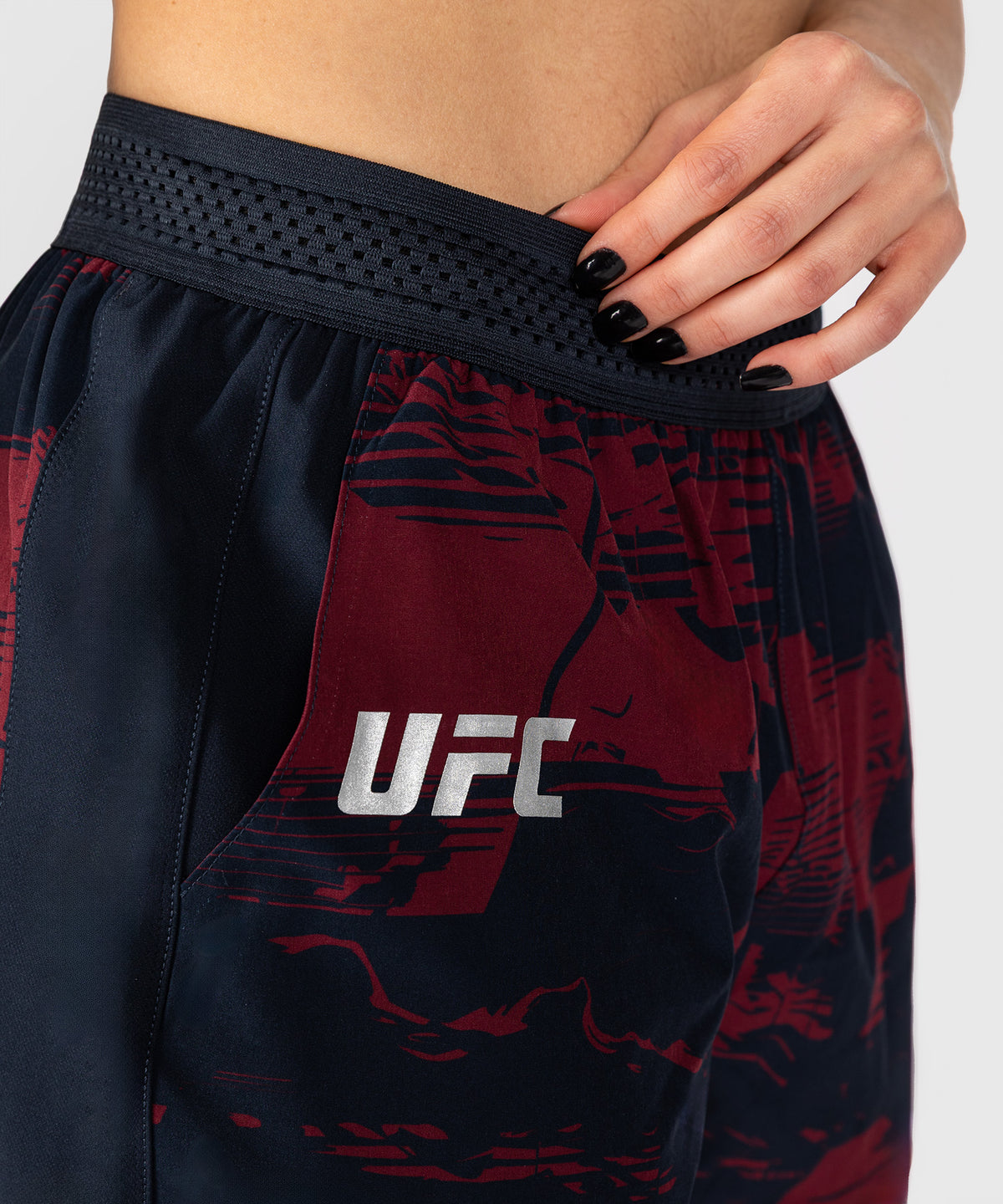 UFC Zenith by Venum Authentic Fight Week Performance Short Damen - Marineblau/Burgunderrot/Silber