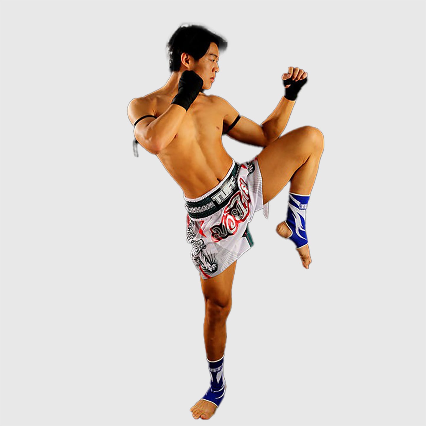 Short de Muay Thai Tuff White Tiger - Blanc