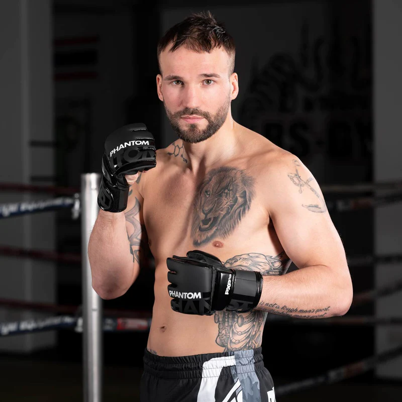 Phantom Athletics Apex Hybrid MMA-Handschuhe - Schwarz