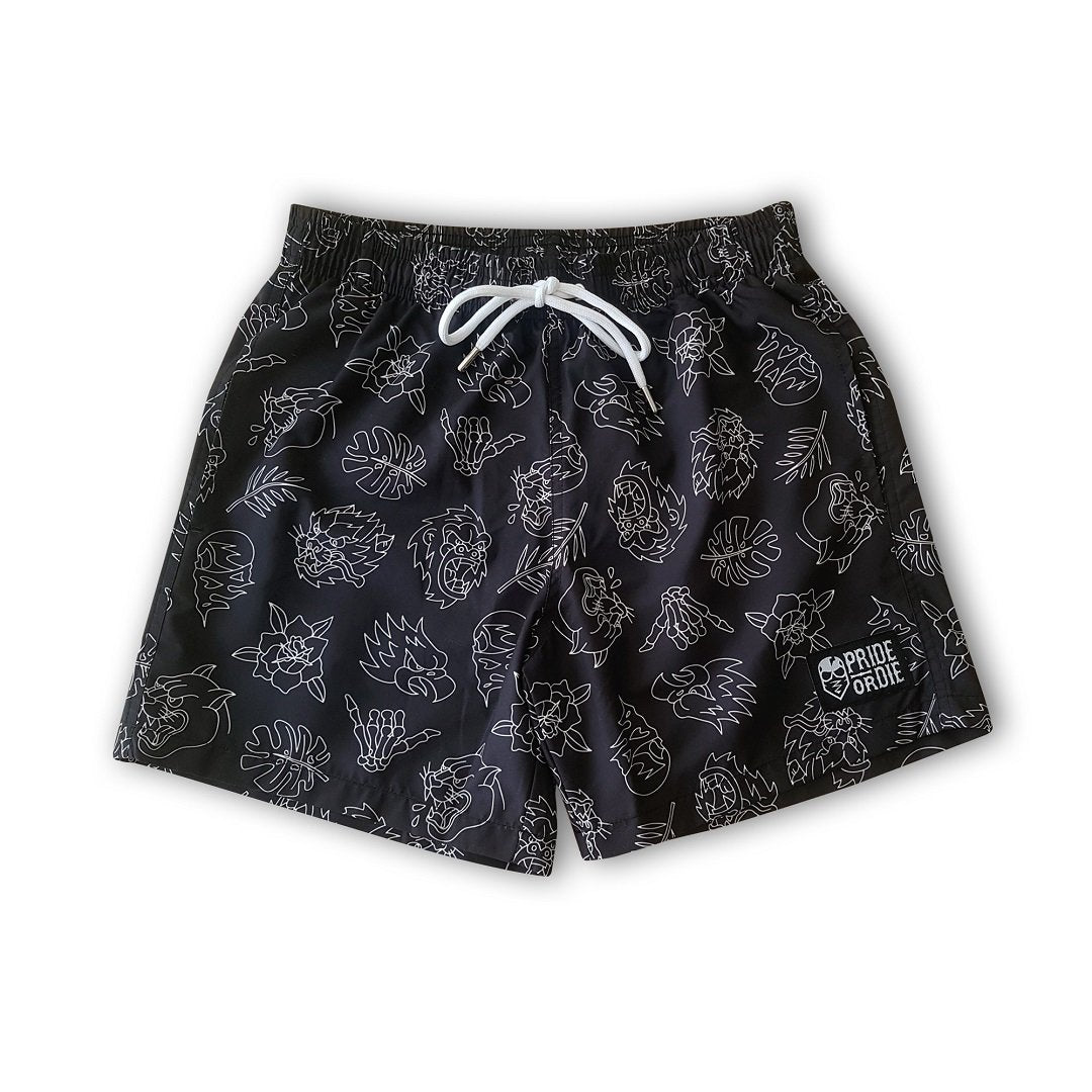 Pride or Die Wild Side Bade- und Trainingsshorts - Schwarz