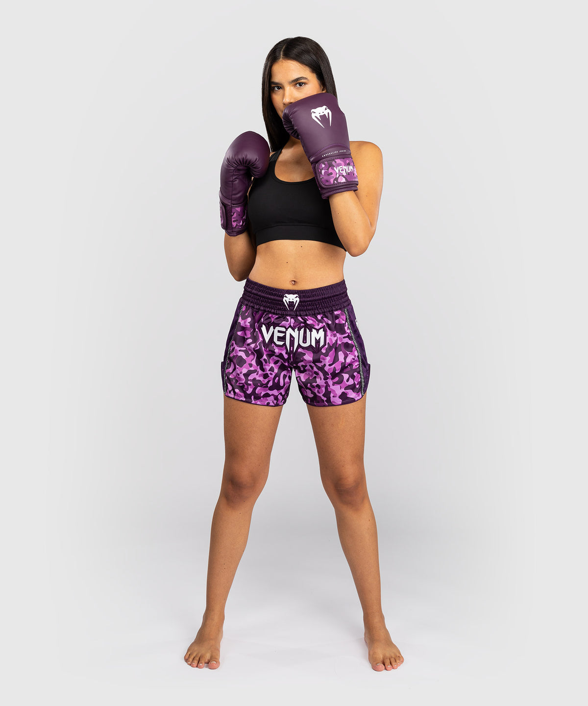 Venum Iris Pantalones Cortos de Muay Thai - Ciruela/Rosa