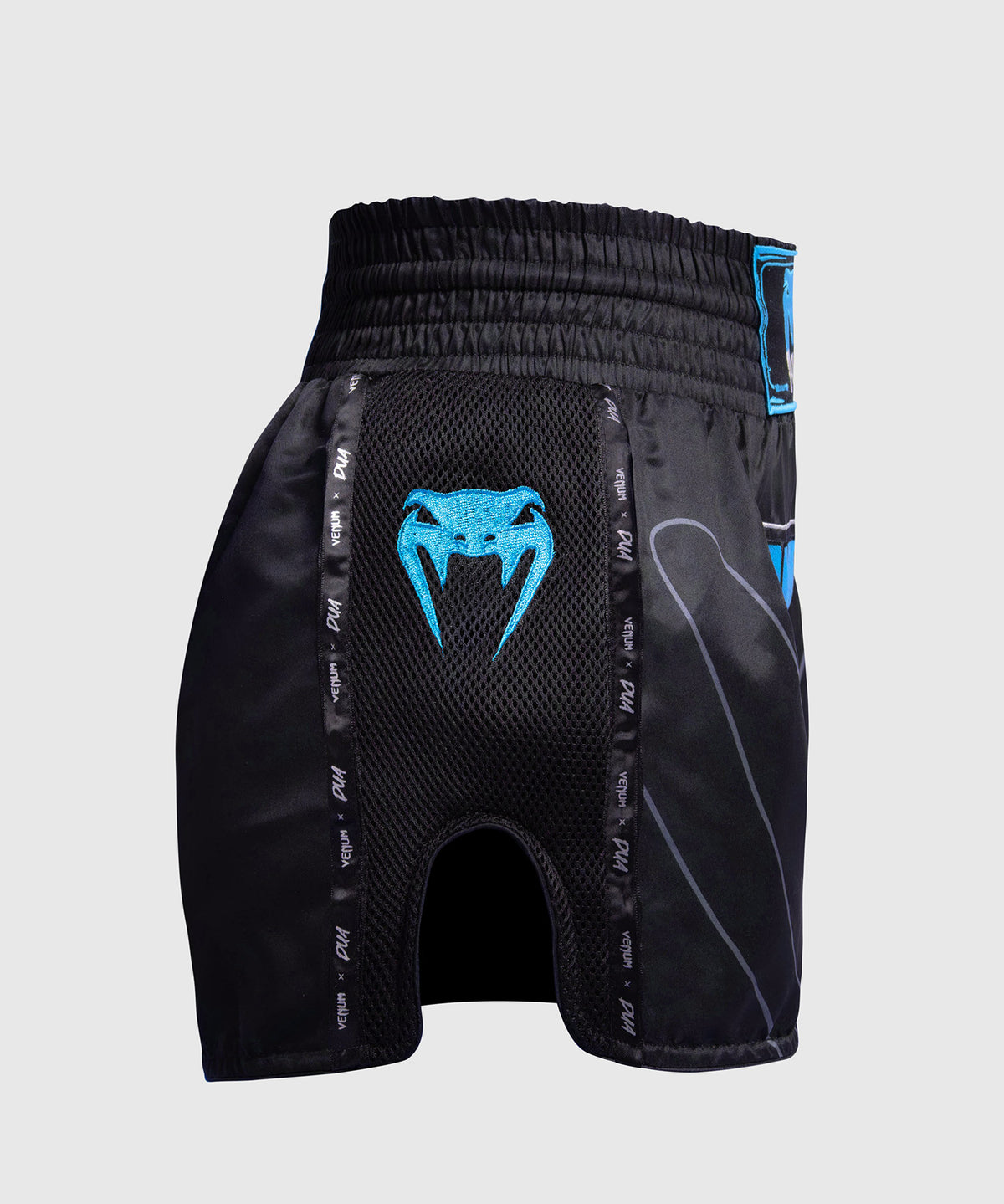Short de Muay Thai Venum x Dua - Noir/Bleu électrique