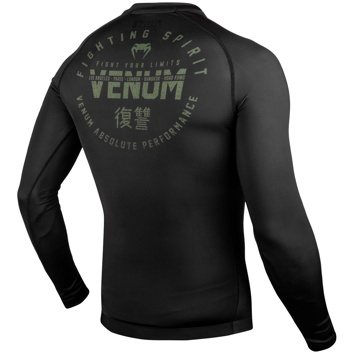 Venum Signature Rashguard - Langarm - Schwarz/Kaki - Exclusiv