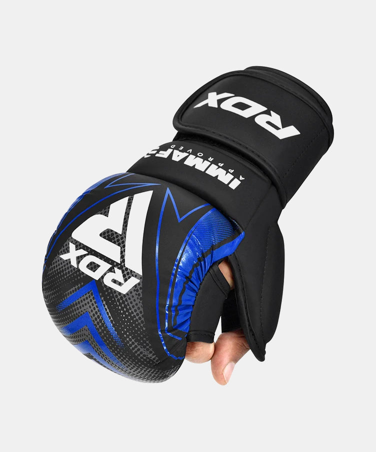 Gants de sparring MMA RDX - Approuvé IMMAF - Noir/Bleu
