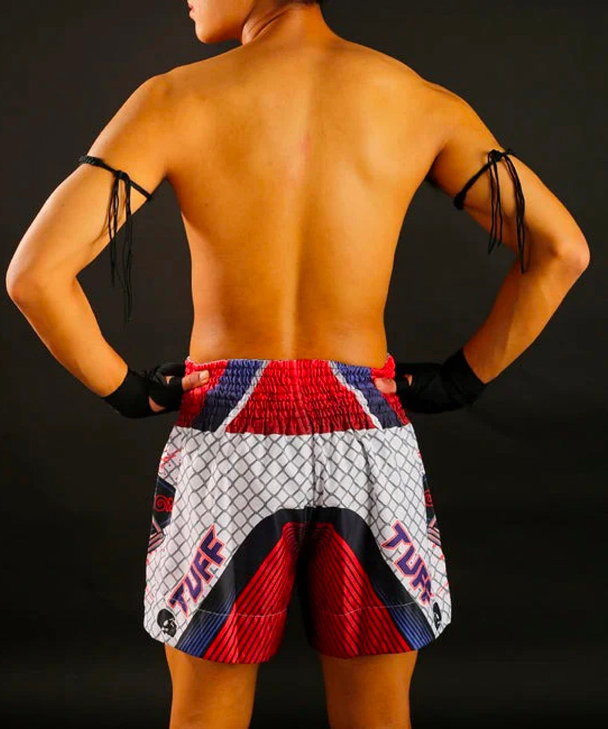 Short de Muay Thai Tuff Devil Skull - Blanc