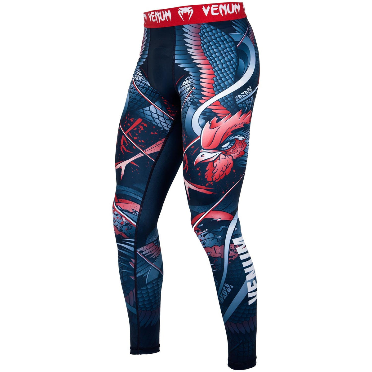 Venum Rooster Compression Pants - Navy Blue/Orange