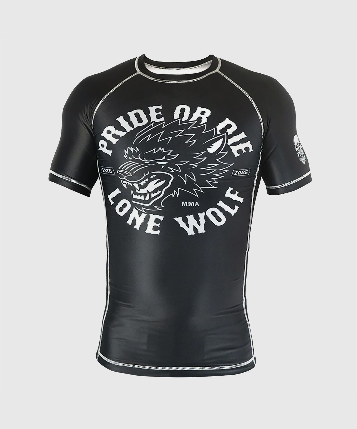 Pride Or Die Lone Wolf Rashguard - Black