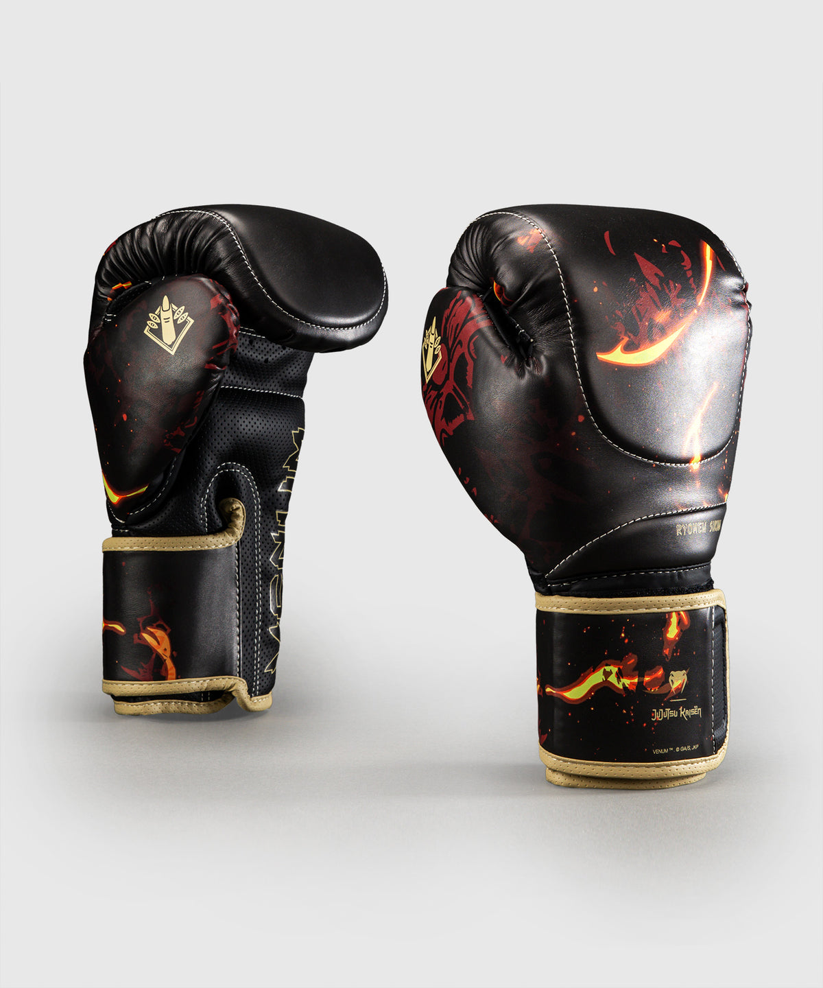 Jujutsu Kaisen x Venum Sukuna Impact Evo Boxhandschuhe – Schwarz/Hellbeige