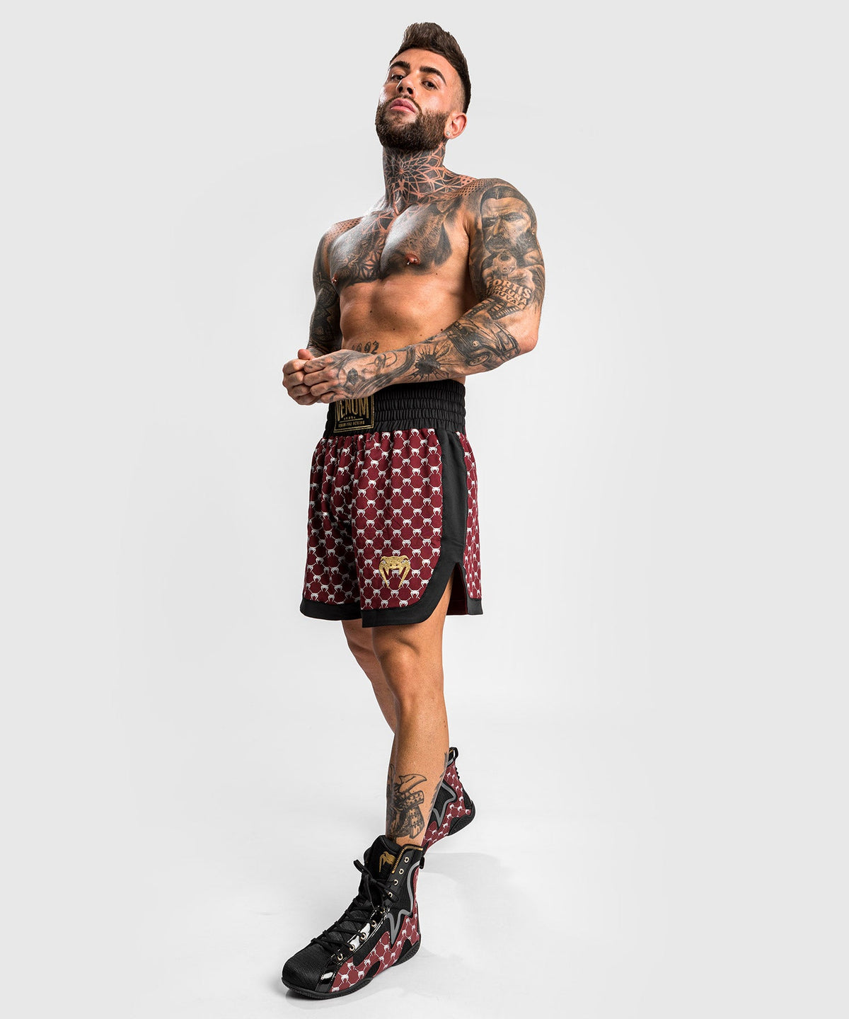 Short de Boxe Venum Monogram - Noir/Bordeaux