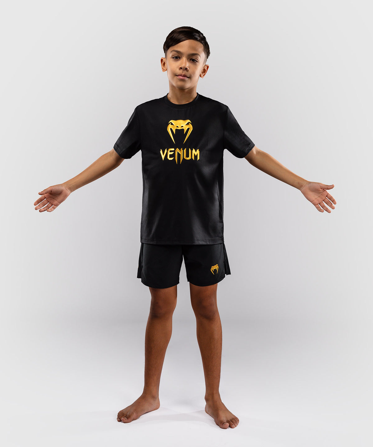 Venum Classic Camiseta Dry Tech para niños - Negro/Dorado