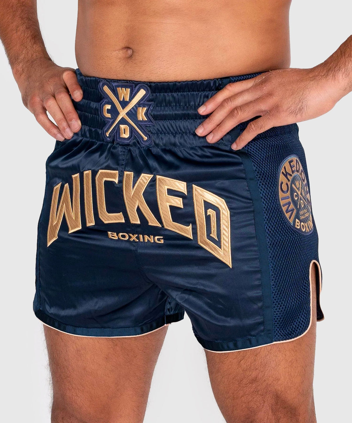 Wicked One Block Muay Thai Shorts - Marineblau