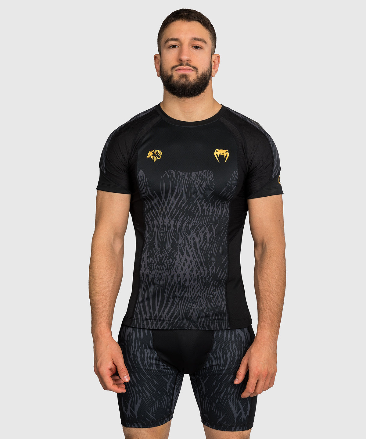 Venum x Chimaev Rashguard de Manga Corta - Negro/Gris