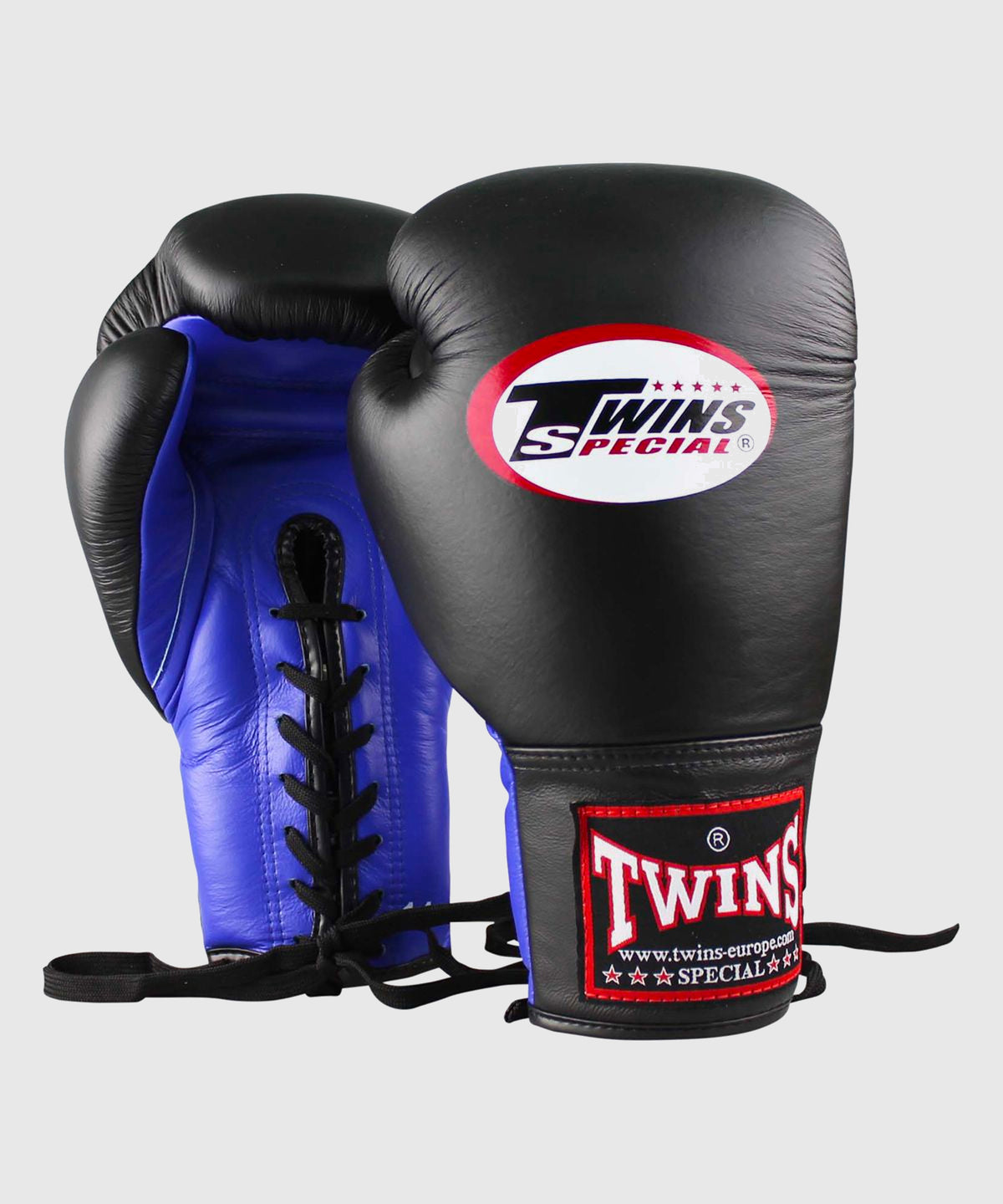 Gants de Boxe À Lacets Twins BGLL-1 - Noir/Bleu