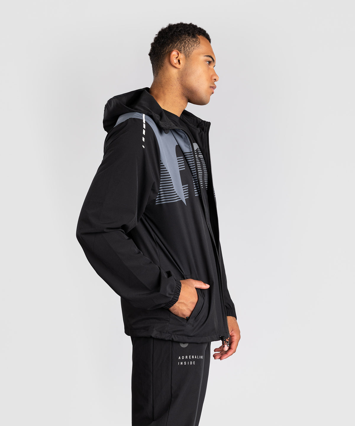 Venum Adrenaline Chaqueta Deportiva – Negro/Gris Plateado