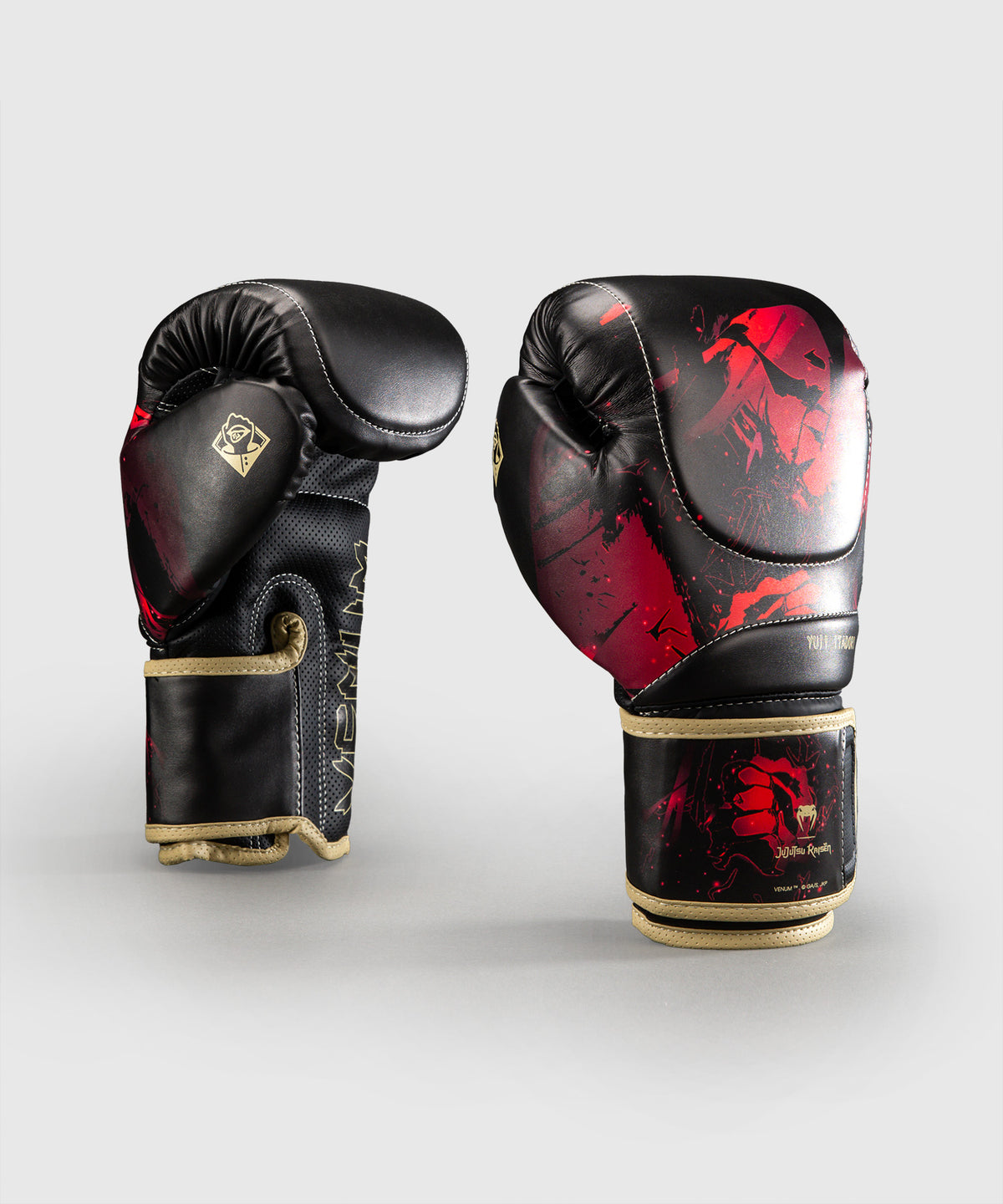 Jujutsu Kaisen x Venum Itadori Impact Evo Guantes de Boxeo – Negro/Rojo