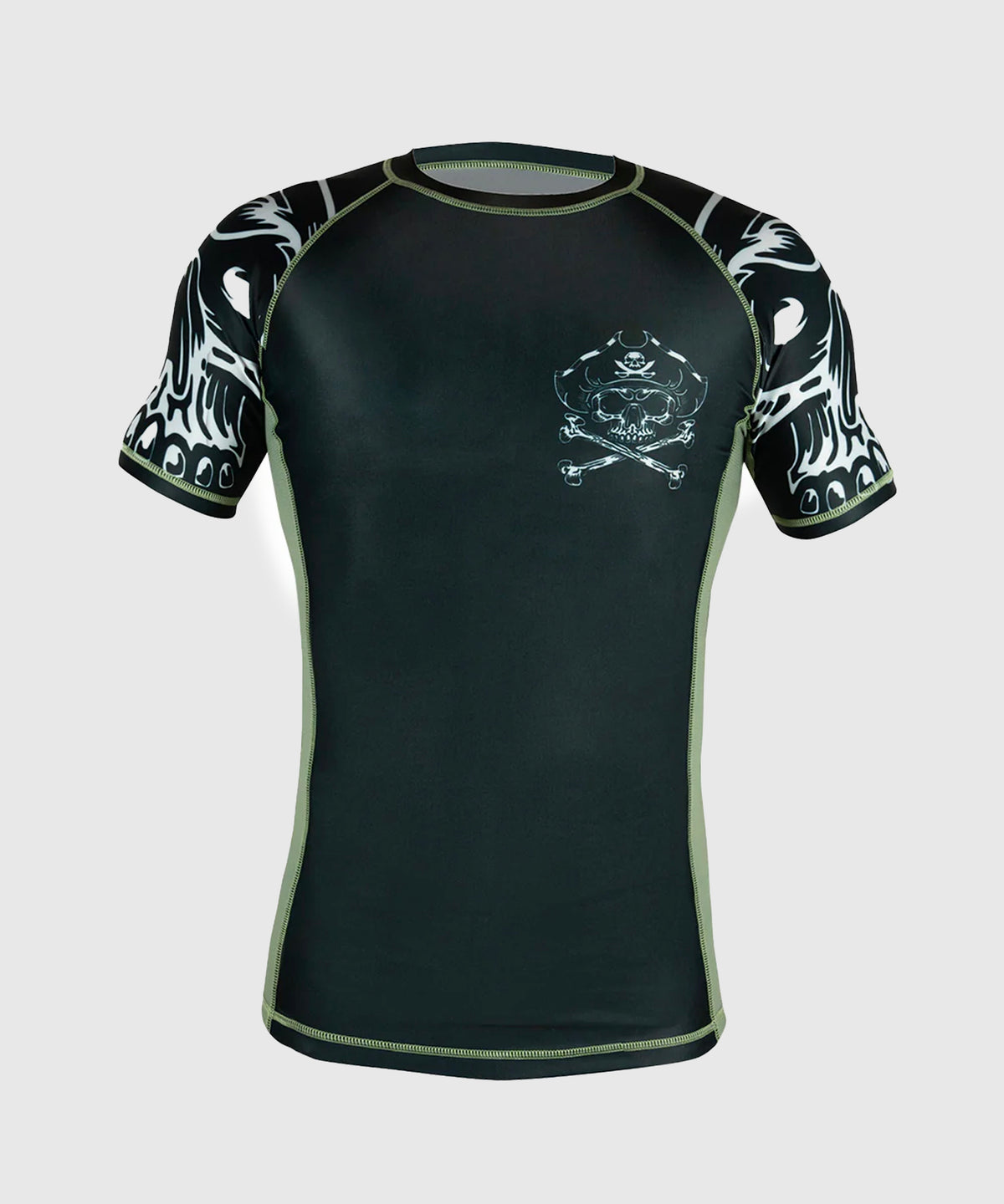 Pride Or Die Pirate V2 Rashguard de Manga Corta - Negro/Grau