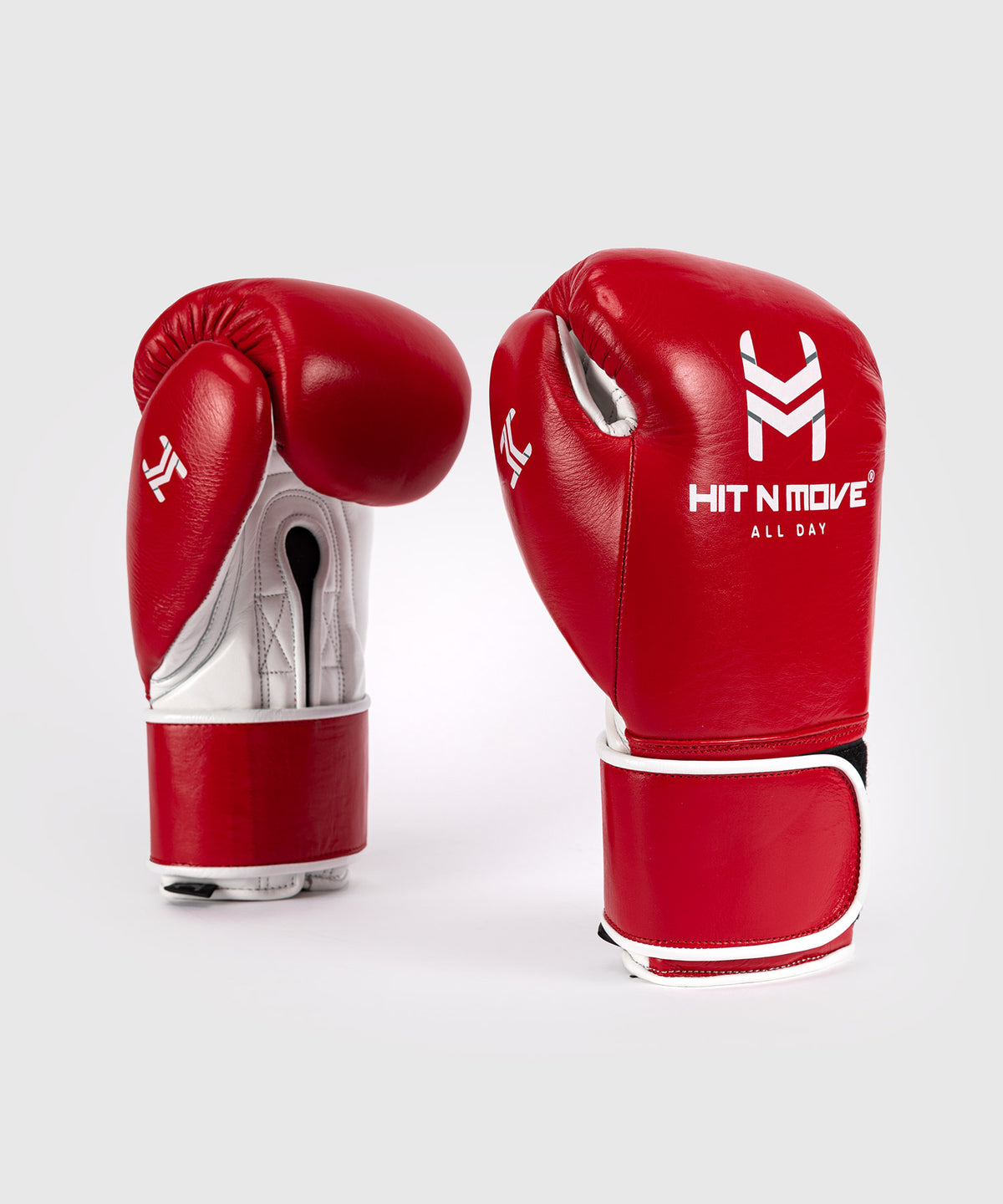 Hit N Move All Day® Pro Grip Plus Guantes de Boxeo - Rojo/Blanco