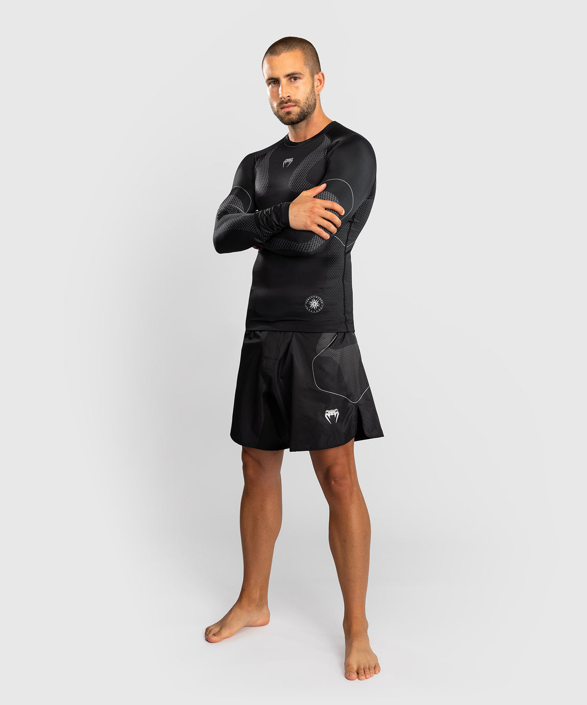 Venum Nexus Long Sleeve Rashguard - Black/Silver