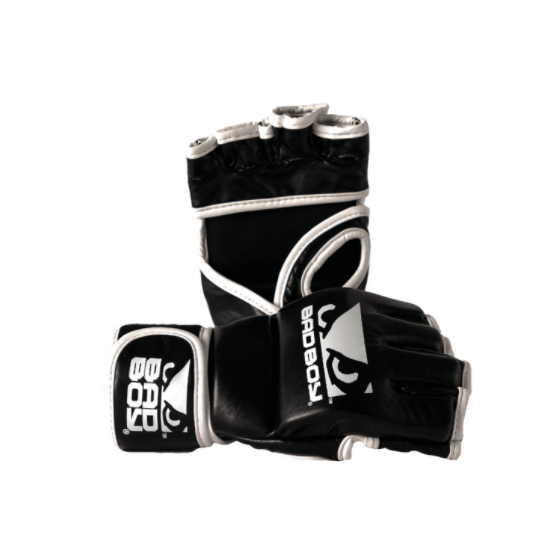 Bad Boy With Thumbs MMA Gloves - Black/White