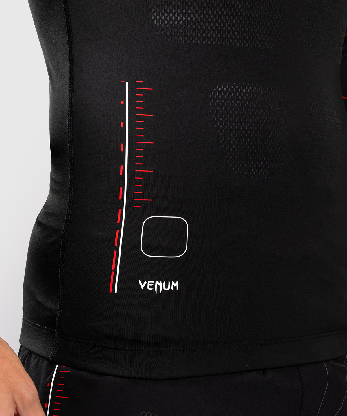 Venum Tactical XT Lycra de manga larga para hombre - Negro/Rojo fuego