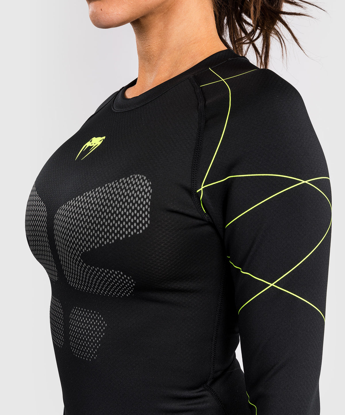 Venum Training Camp 4.0 Langarm Rashguard - Schwarz/Neongrün