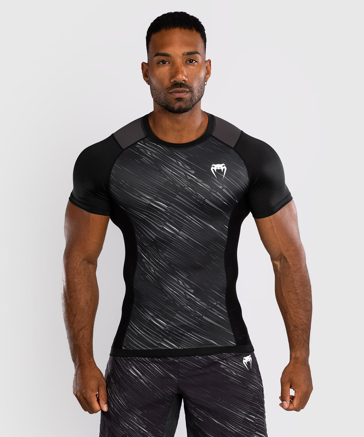 Rashguard Manches Courtes Venum Rapid - Noir/Gris Orage