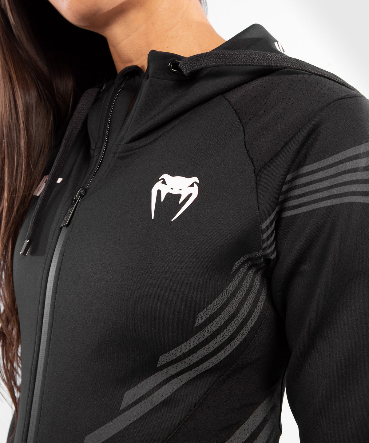 Felpa Con Cappuccio Walkout Donna UFC Venum Authentic Fight Night - Nero