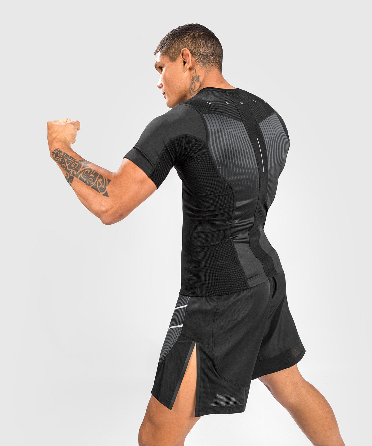 Venum Biomecha Kurzarm Rashguard - Schwarz/Grau