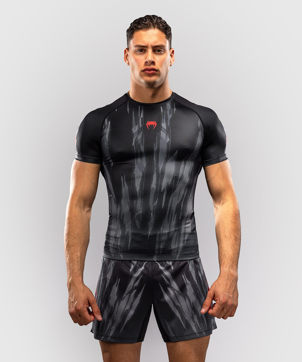 Venum Demon Rashguard a Maniche Corte - Nero/Grigio