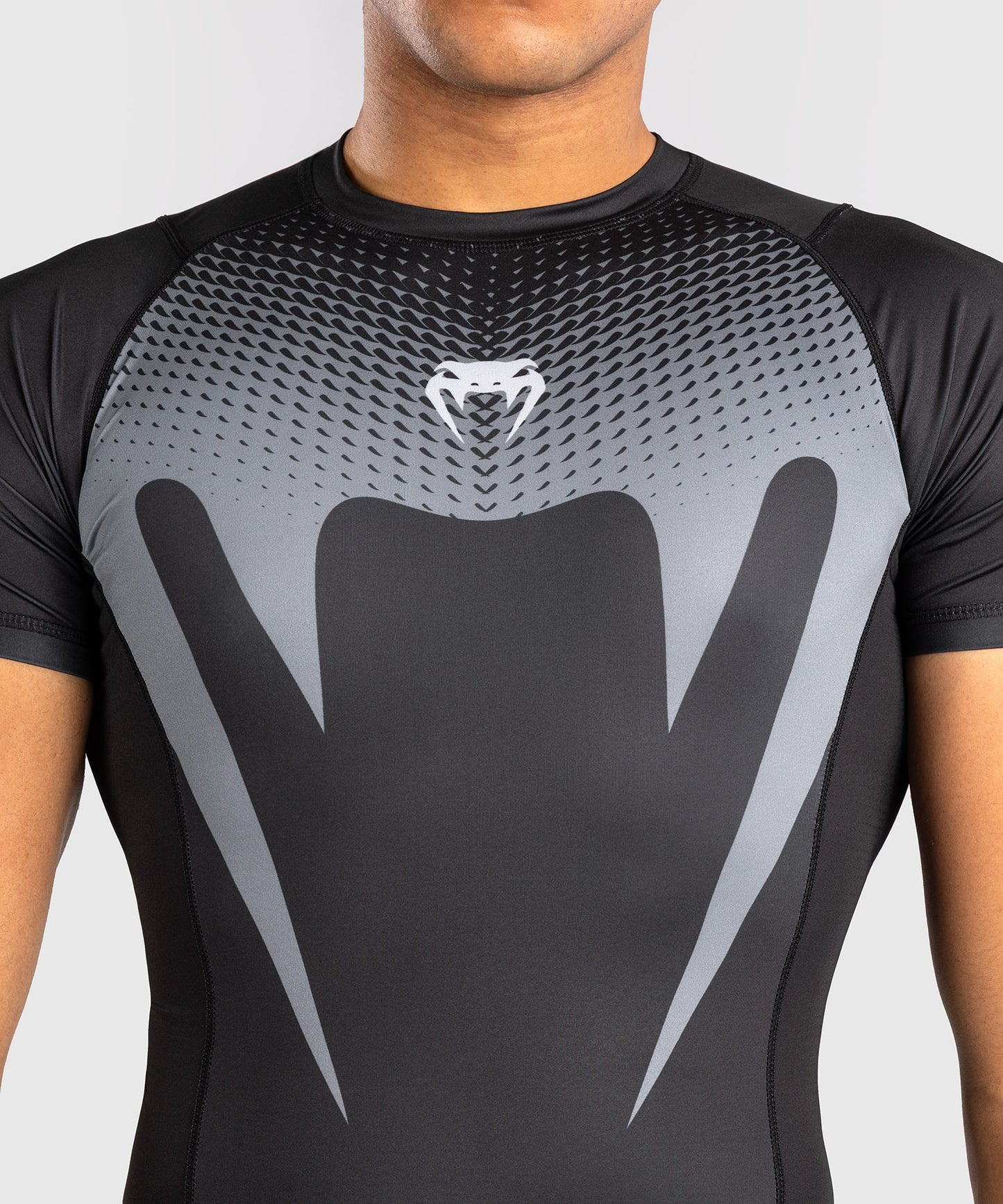 Venum No Gi Rashguards - Black/ Silver Grey