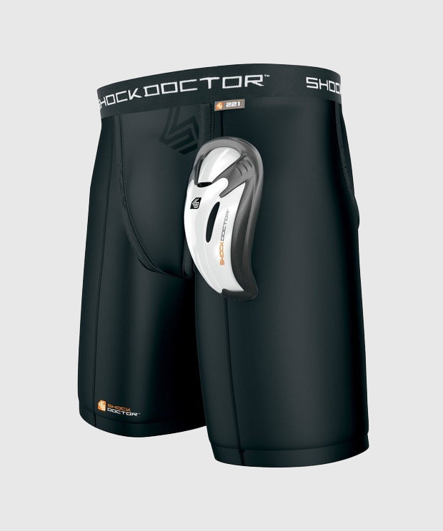 Shock Doctor Bioflex Pantaloncini a Compressione con Conchiglia - Nero