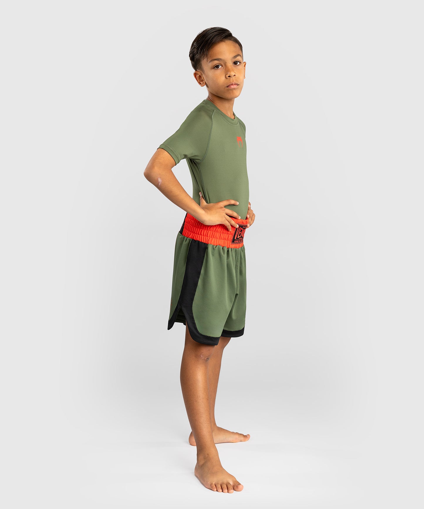 Venum Classic Kinder Boxshorts - Armeegrün/Orange