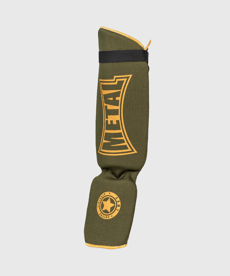 Metal Boxe Military Cotton Shin and Instep Guards - Khaki