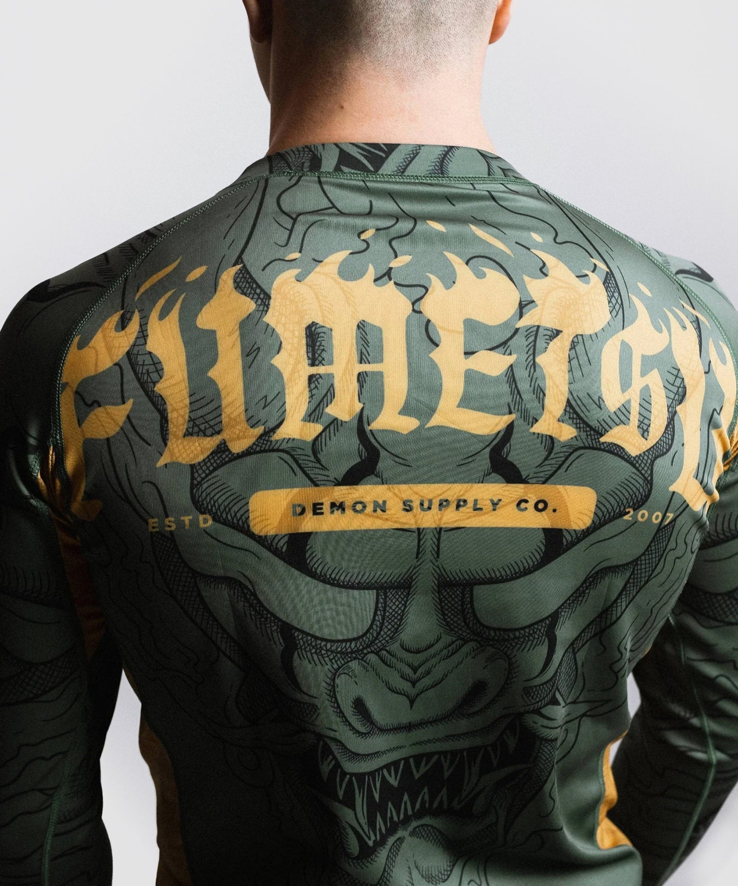 Fumetsu Oni Rashguard a Maniche Lunghe - Cachi/Oro/Nero