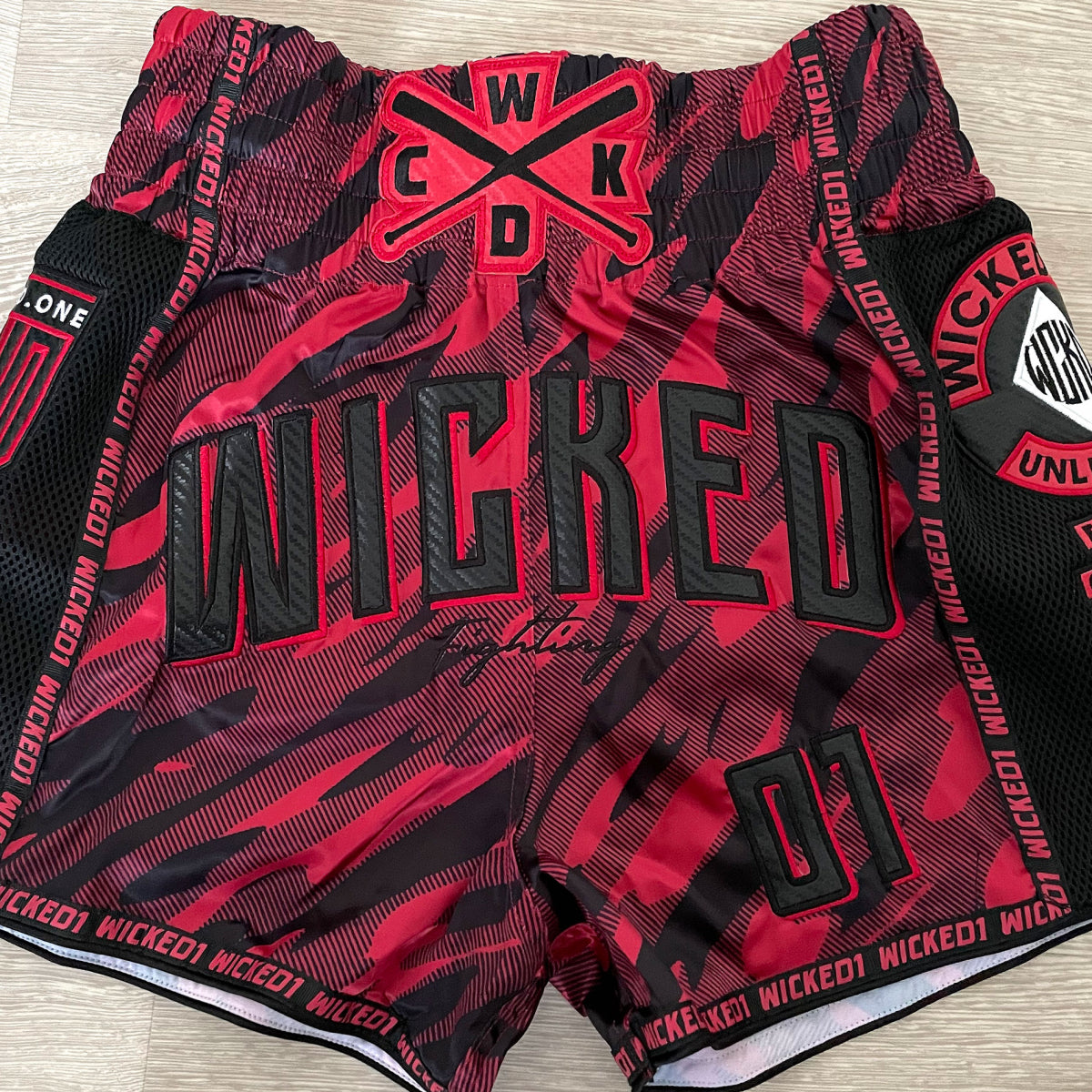 Wicked One Offensive Muay Thai Shorts - Rot