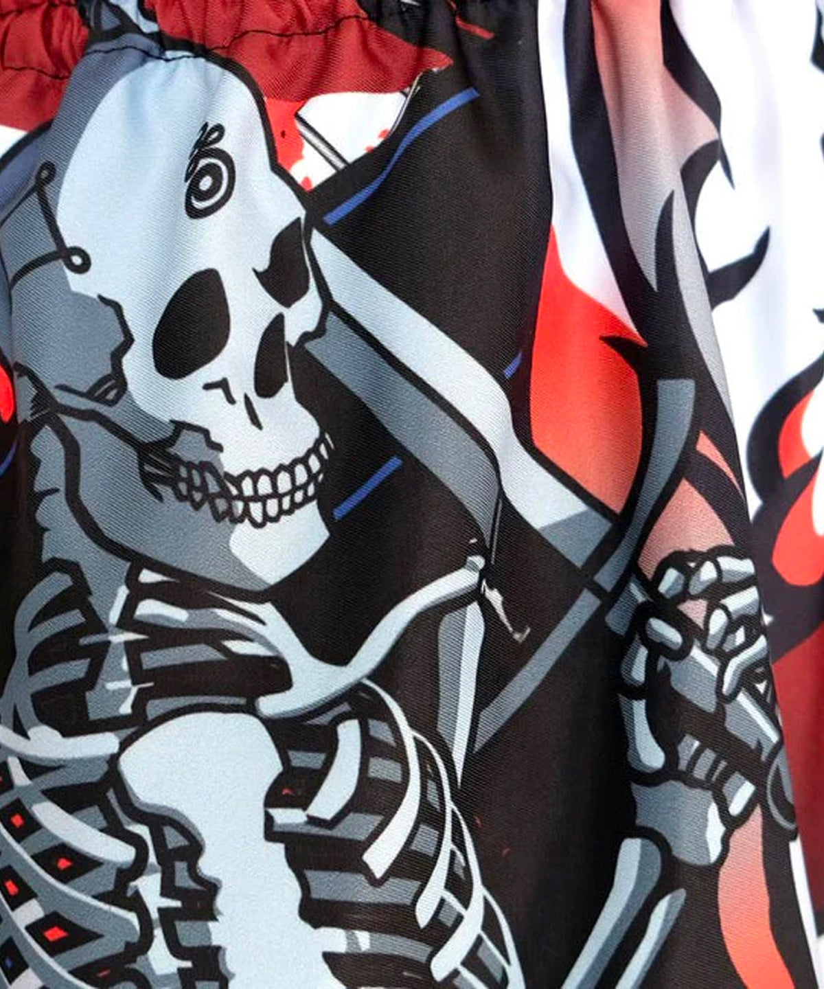 Short de Muay Thai Tuff Devil Skull - Blanc