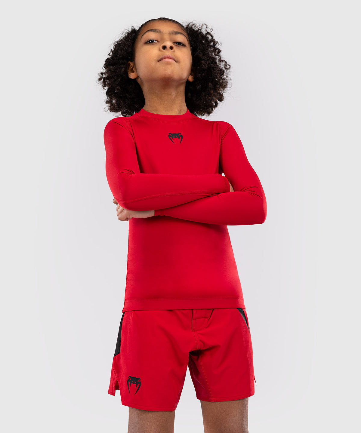 Venum Contender Kinder Rashguards Lange Ärmel - Kirschrot