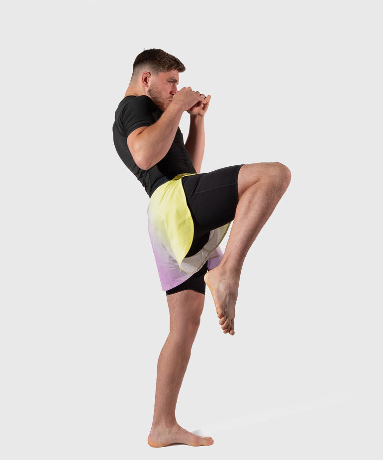 Metal Boxe Post Cutting Treats 2-in-1-Fightshorts - Violett