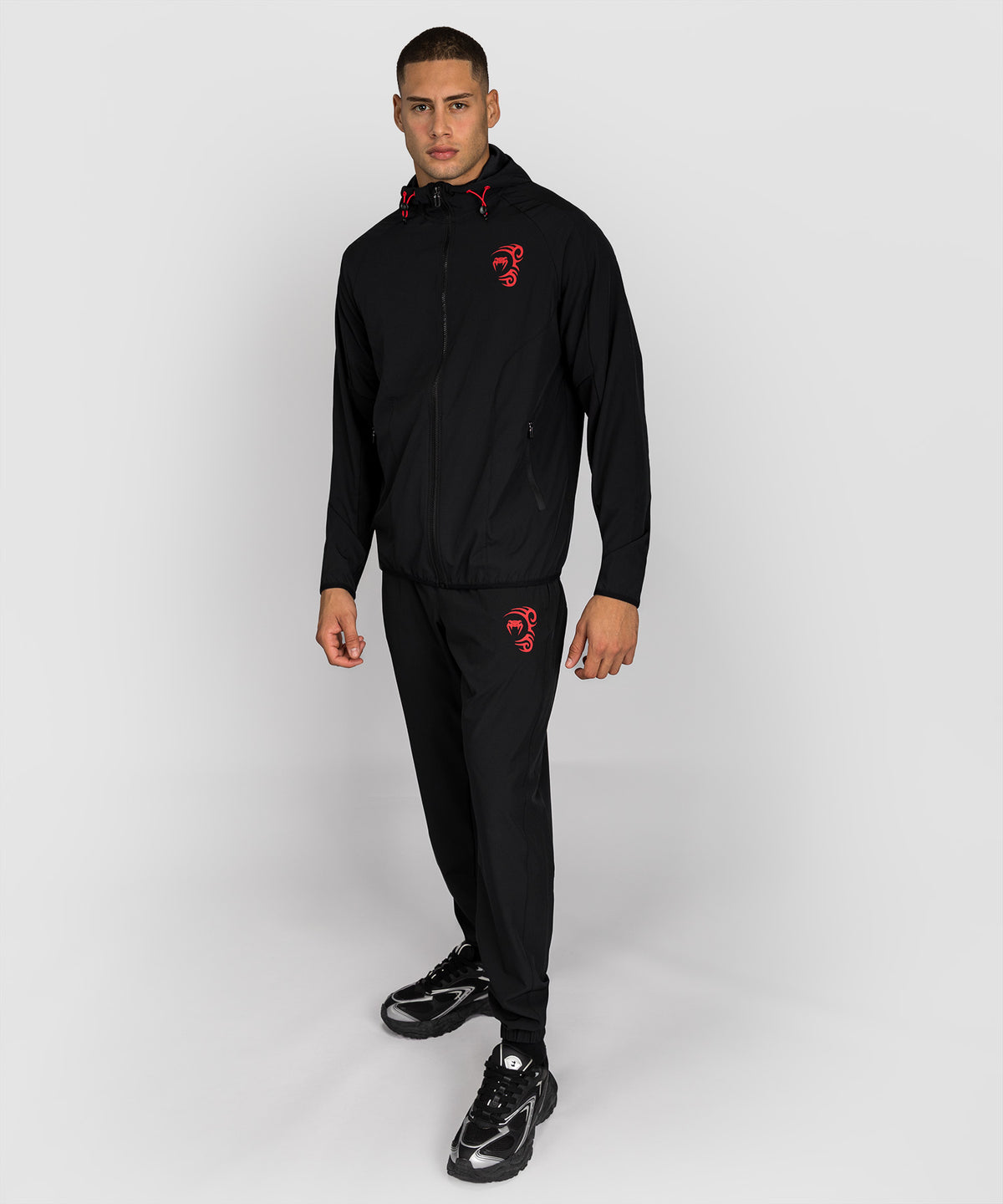 Veste de Survêtement Venum x Mike Tyson Tiger - Noir Profond/Rouge Intense