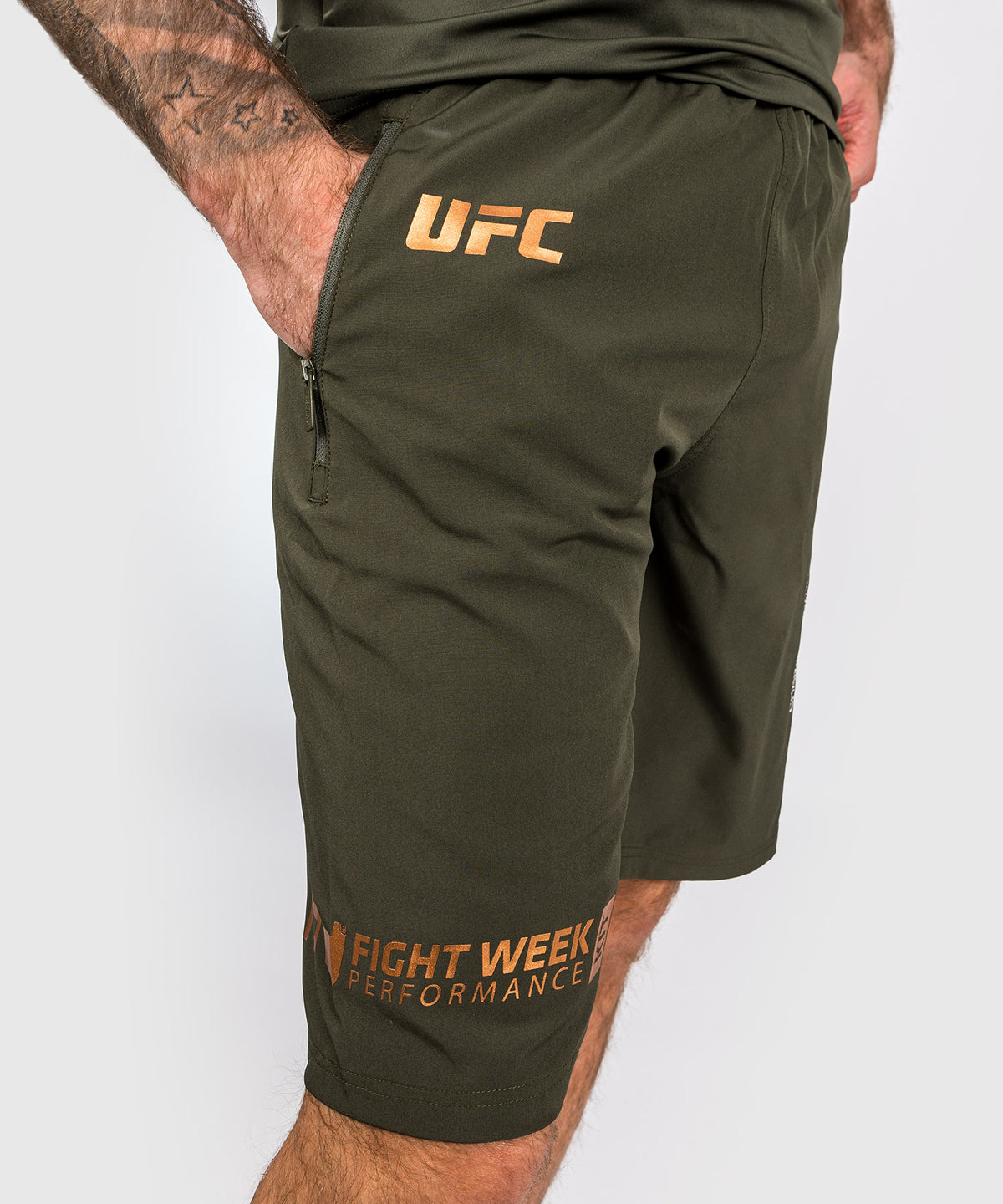 Short de performance pour Hommes UFC Adrenaline by Venum Fight Week - Kaki/Bronze