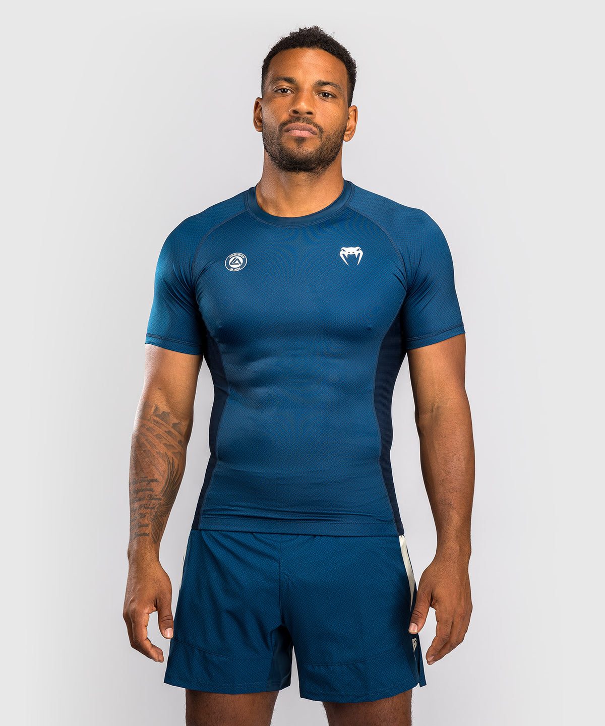 Venum x Roger Gracie Academy Kurzarm Rashguard - Blau