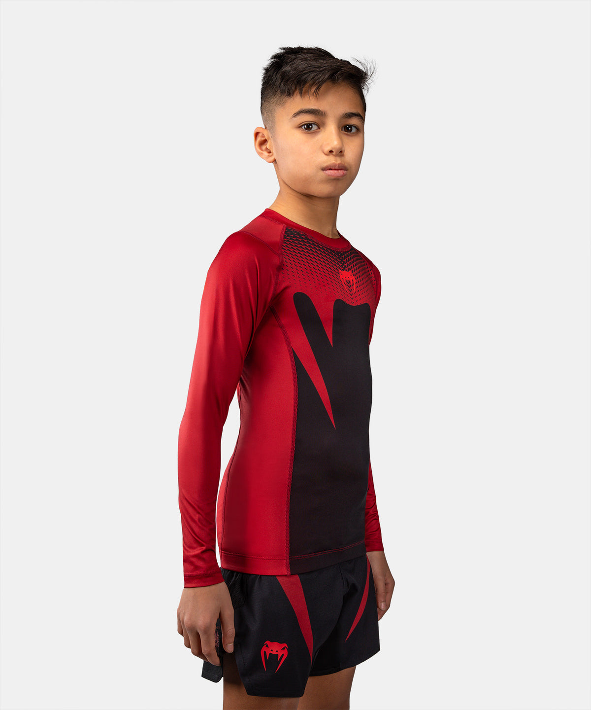 Venum Attack Kids Long Sleeve Rashguard - Black/Red