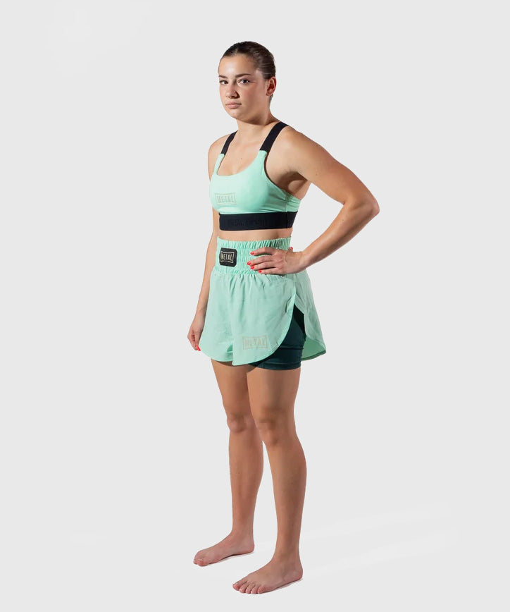 Metal Boxe Deep Waters Elastischer Damen-Sport-BH - Grün
