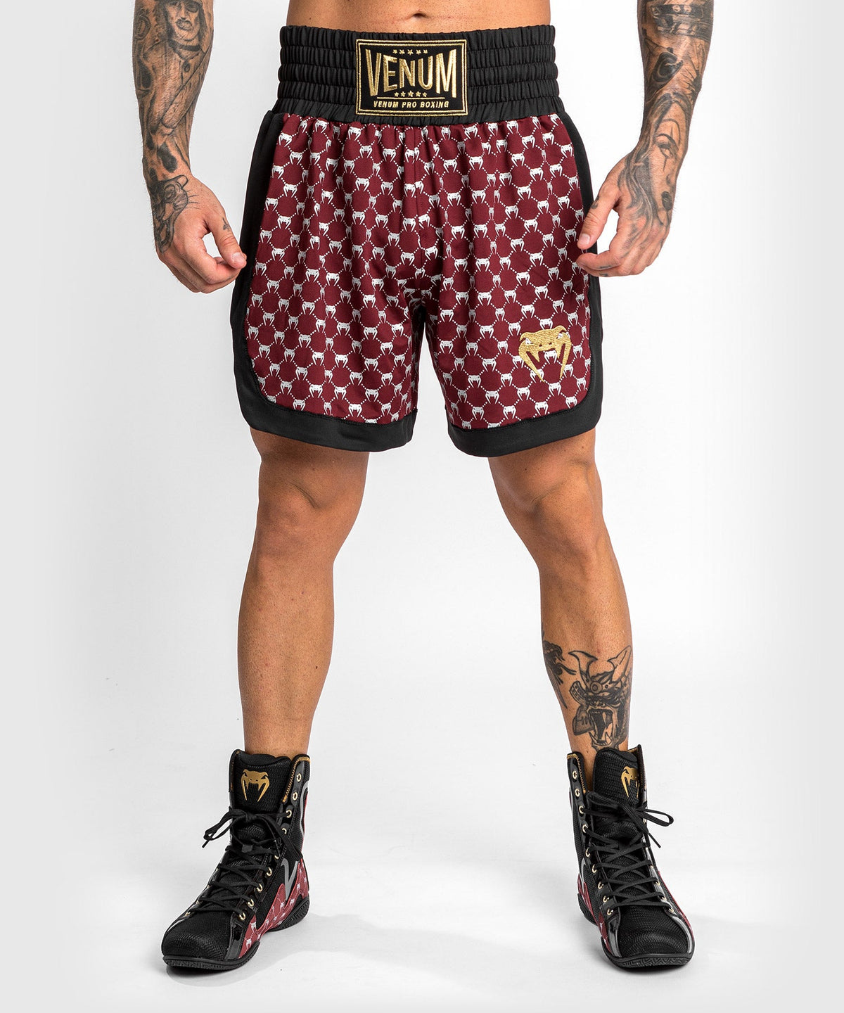 Short de Boxe Venum Monogram - Noir/Bordeaux