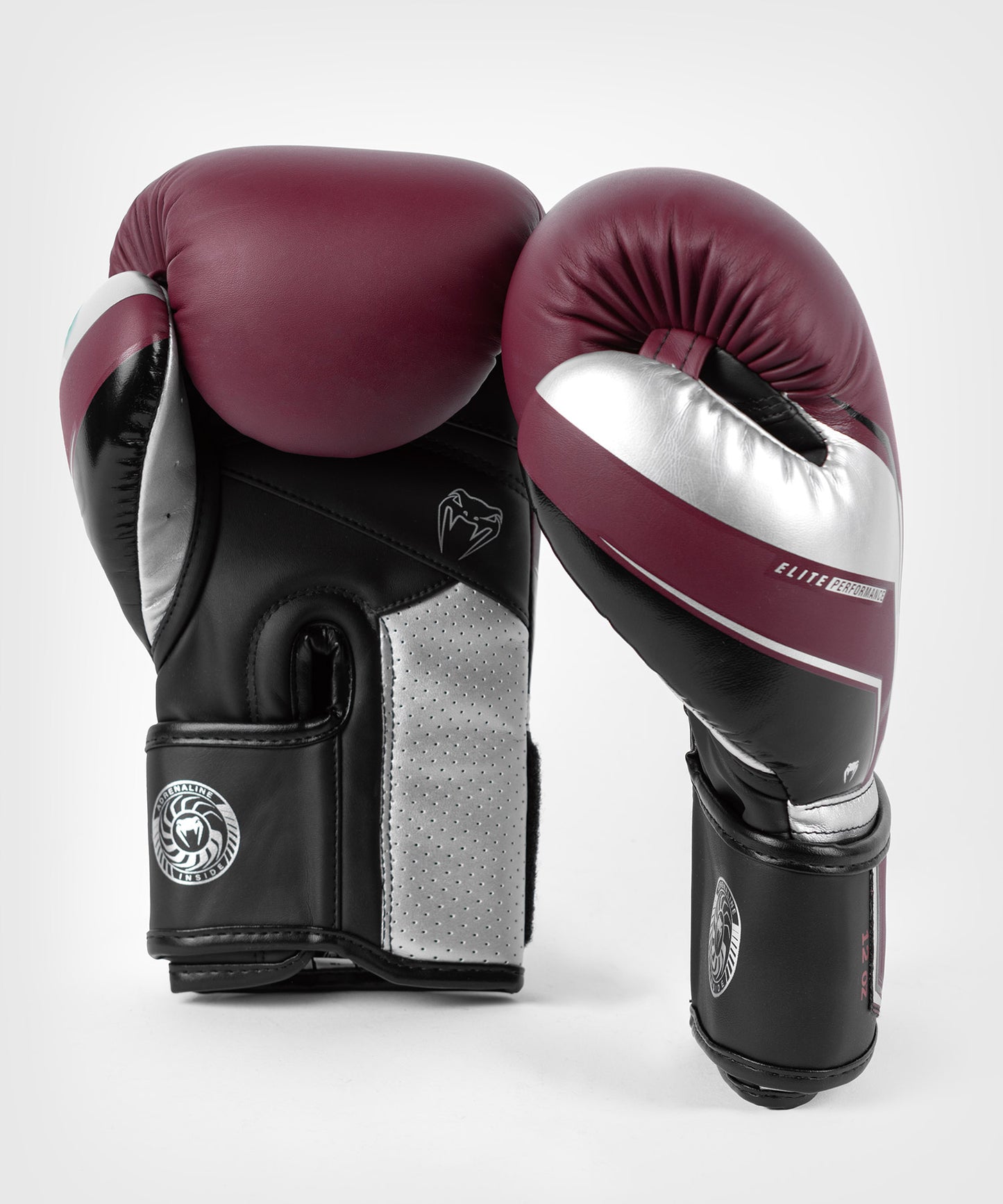 Venum Elite Evo Guanti da Boxe - Borgogna/Argento